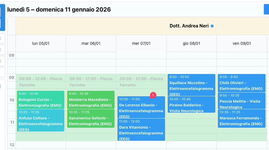 Apri dal calendario