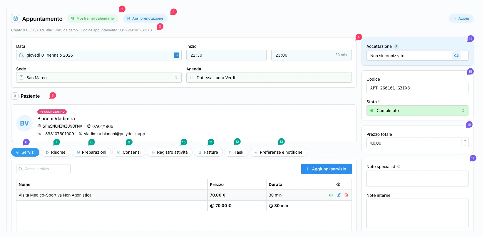 Dettaglio appuntamento