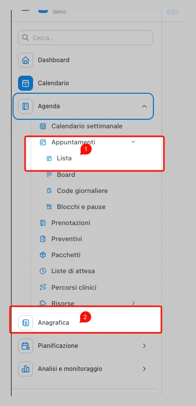 Eliminazione da anagrafica e lista