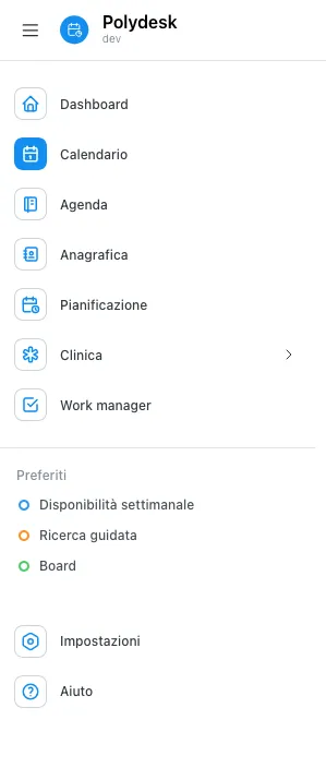 Immagine del menu laterale