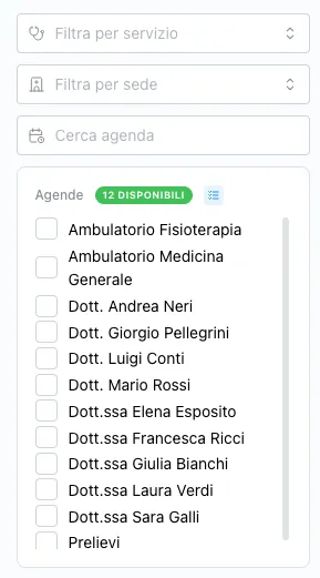 Selezione delle agende