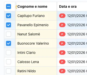 Seleziona appuntamenti